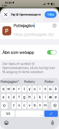 Føj til hjemmeskærm-dialog